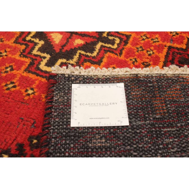 ECARPETGALLERY Hand-knotted Baluch Red Wool Rug - 3'3 x 5'11