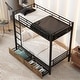 preview thumbnail 2 of 6, Black Twin over Twin Metal Bunk Bed with Storage Drawers