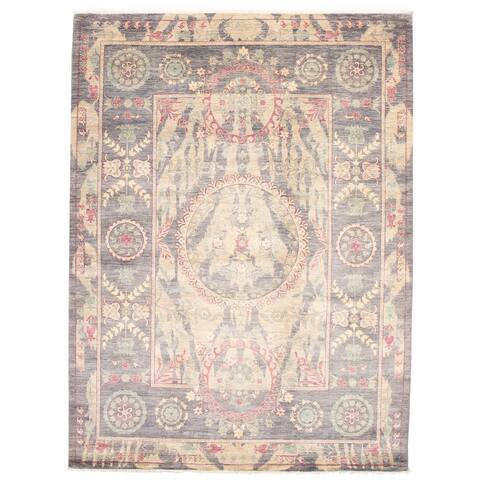 ECARPETGALLERY Hand-knotted Lahore Finest Collection Violet Wool Rug - 7'11 x 10'5