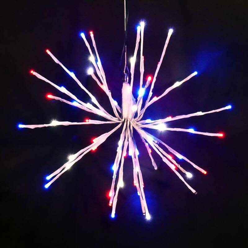 Christmas LED Spritzer Red, Pure White and Blue 16 Inch