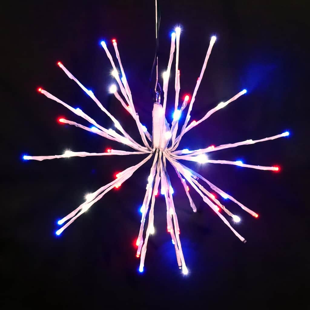 Christmas LED Spritzer Red, Pure White and Blue 16 Inch