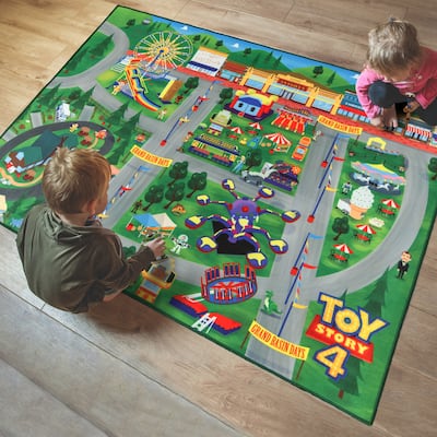 Licensed Pixar Toy Story Youth Novelty Soft Polyester Non-Slip Stain Resistant Indoor Area Rug 3x5