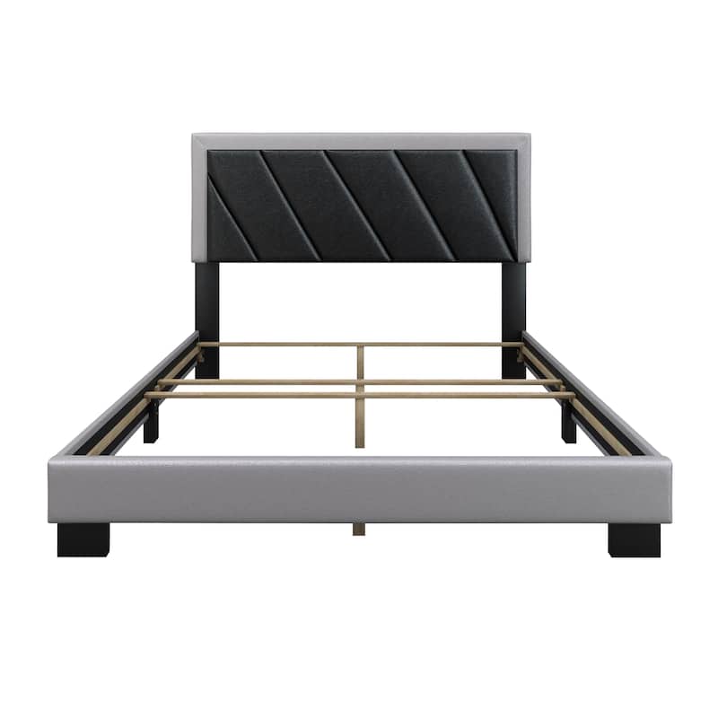 Boyd Sleep Savona Diagonal Upholstered Black and Gray Bed Frame