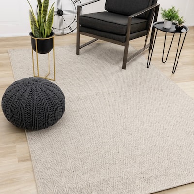 Paris Collection - Grey/Cream Flatweave Zig Zags Rug