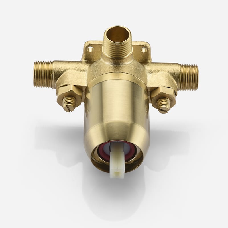 Brushed Gold Shower Faucet, Antiscald Pressure Balance Valve with Non