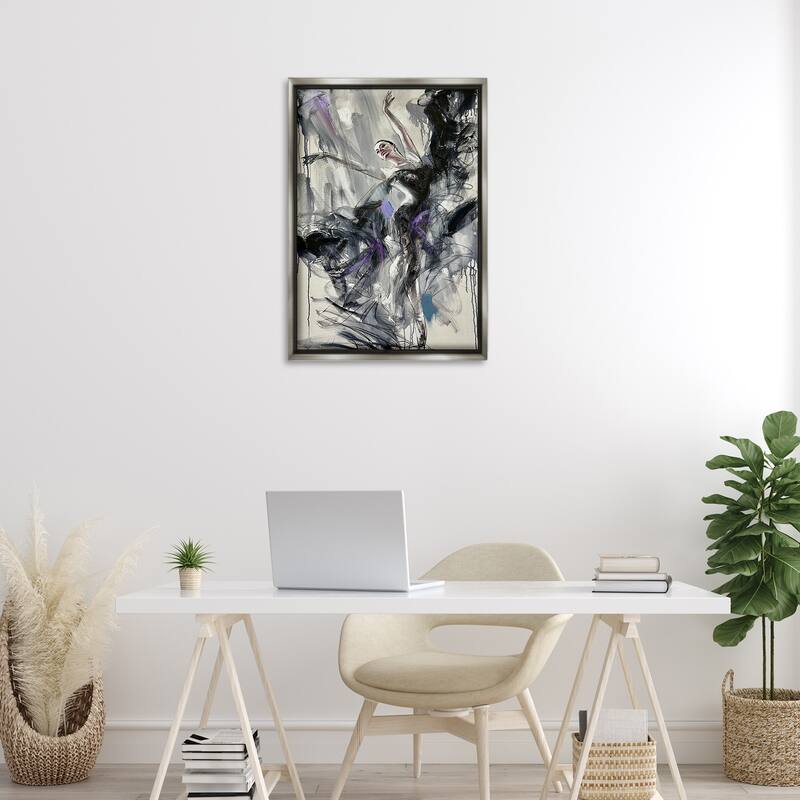 Stupell Abstract Elegance Dancer Framed Floater Canvas Wall Art Design By Lucille Lee