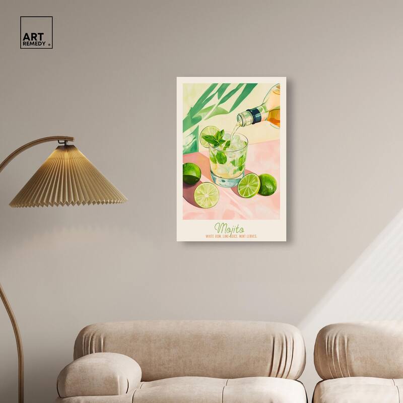 Mojito Recipe Poster Canvas by Art Remedy, Gallery Wrapped