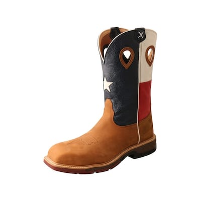 Twisted X Work Boots Mens Composite Toe 12" Shaft Texas Flag MXBN004