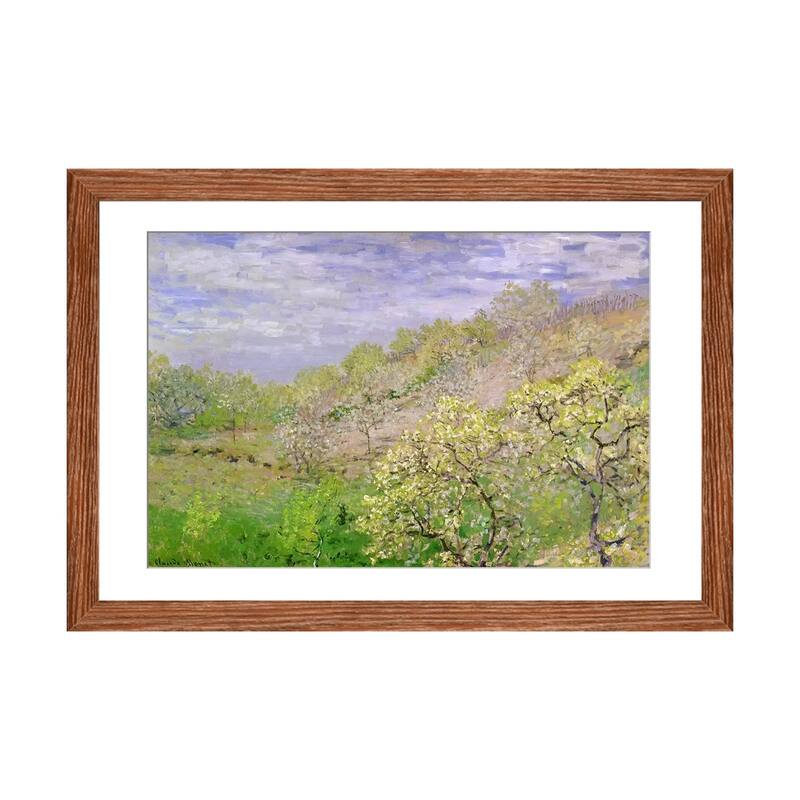 iCanvas "Trees in Blossom" by Claude Monet - Walnut - 24x32x1