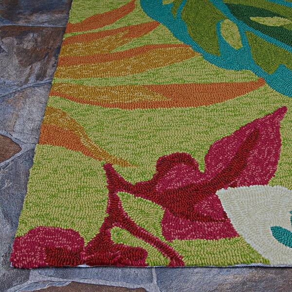 Miami Fern Green Red Indoor Outdoor Area Rug On Sale Overstock 10427838