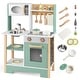 preview thumbnail 1 of 16, Costway Play Kitchen with Chalkboard Microwave Stove Dish Rack Faucet - See Details Green + White