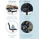 Set of 2 Modern Office Chairs, Upholstered PU Leather Ribbed Armless Mid Back with Metal Frame, Adjustable Height, Tilt