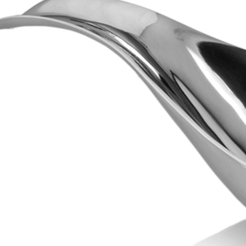 HomeRoots 8" Silver Aluminum Long Wavy Bowl - 5.5 x 8 x 34.5