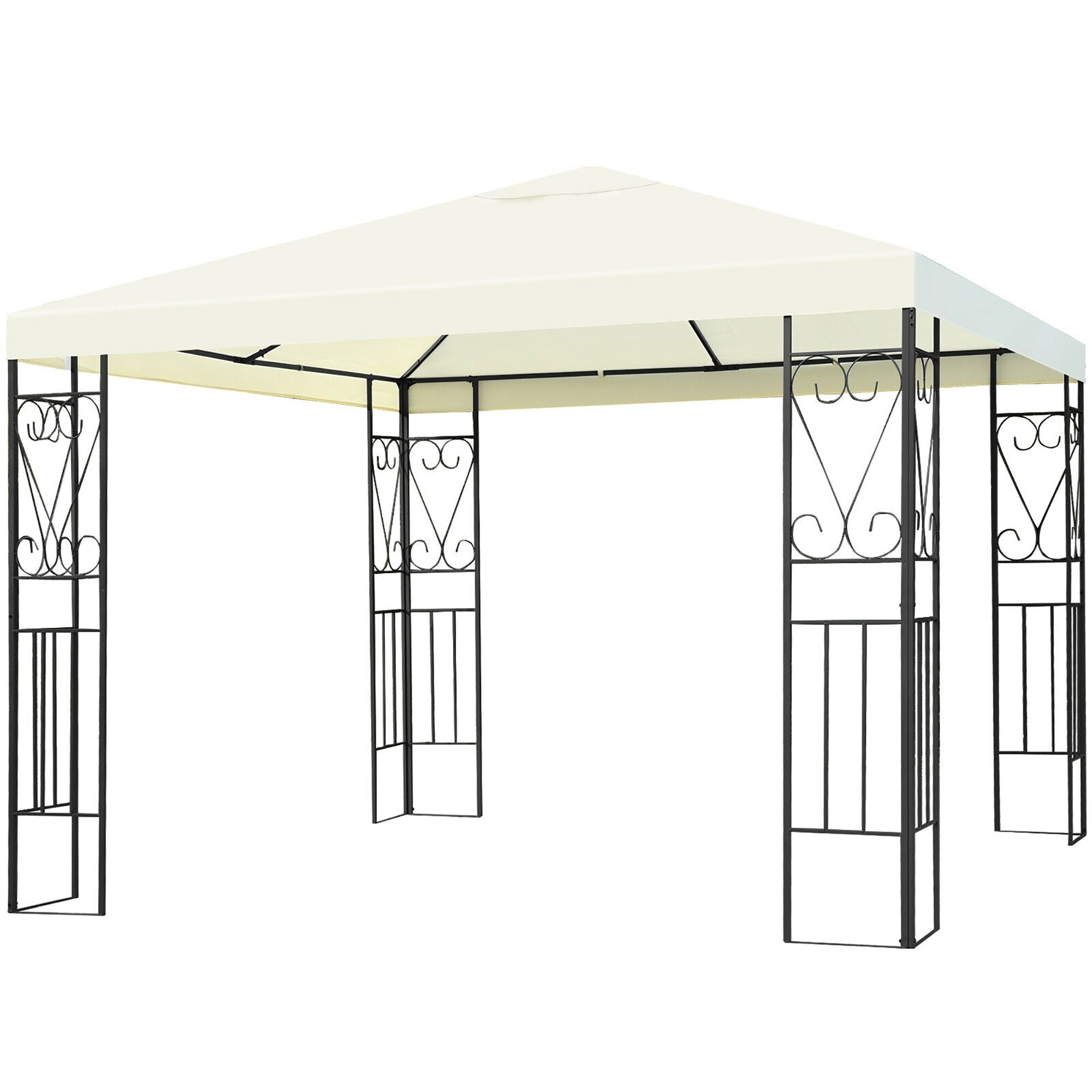Costway 2Tier 10'x10' Gazebo Canopy Tent Shelter Awning Steel Patio
