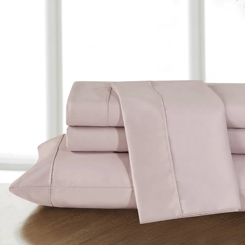 Bethany Solid Organic Cotton Sheet Set - Rose - Queen