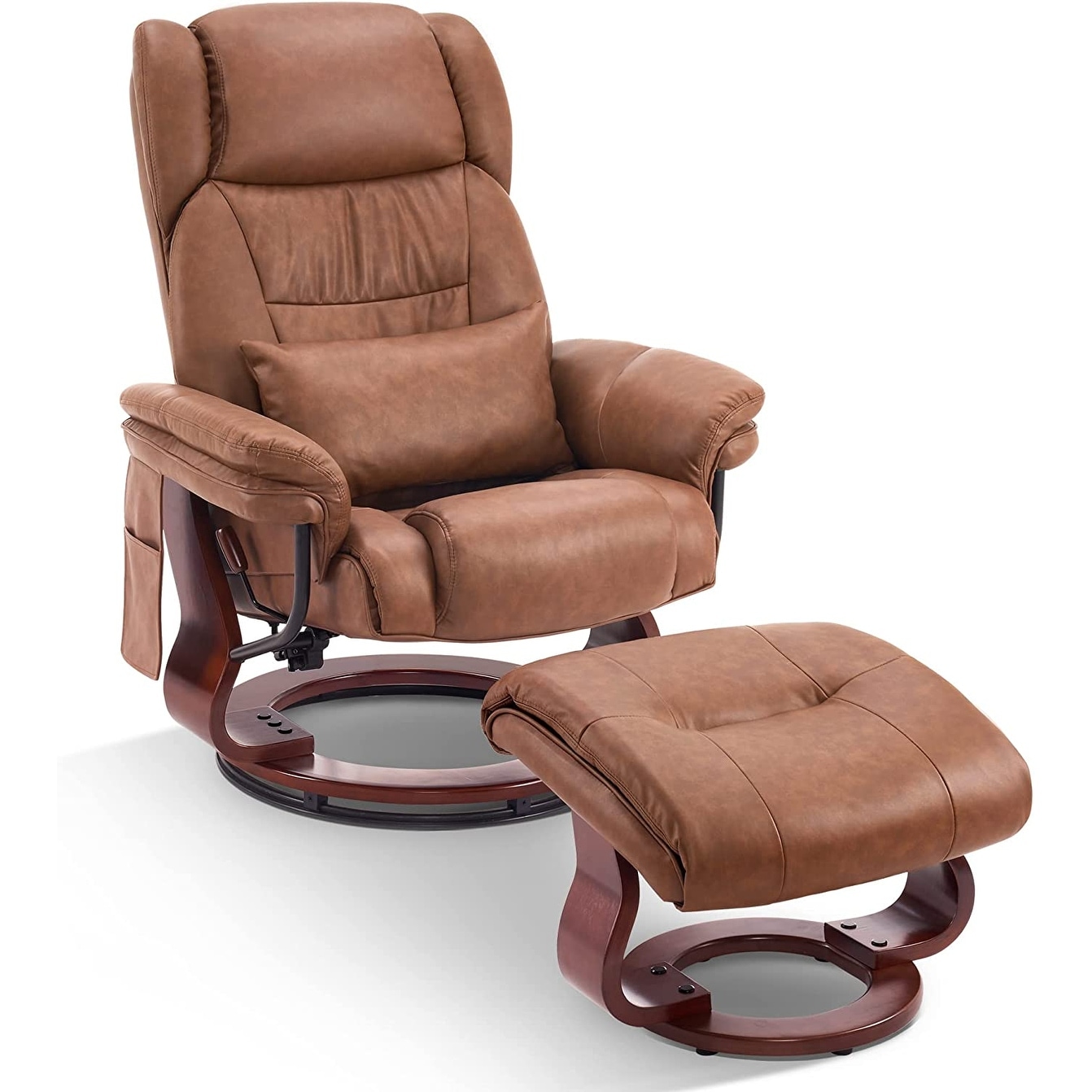 Nelson swivel recliner chair and shop footstool