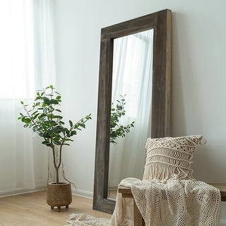Rustic Wood Freestanding Full-length Floor Mirror