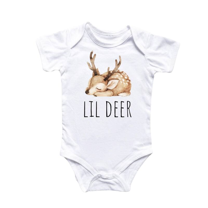 Little Deer - Baby Boy Girl Clothes Infant Bodysuit Funny Cute Newborn - White - 0-3M