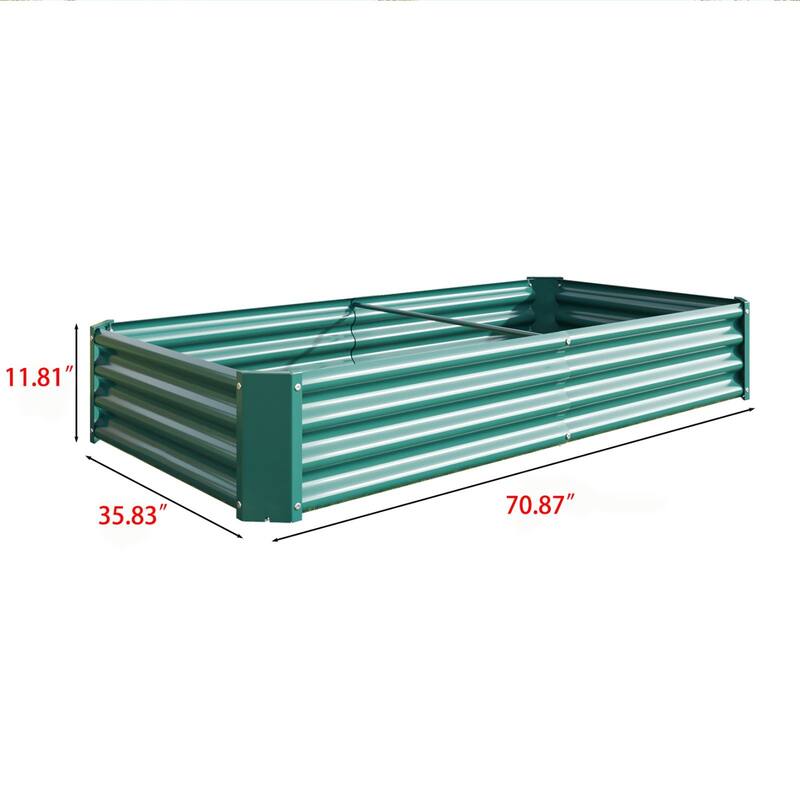 Large Galvanized Metal Raised Garden Bed Open Bottom Rust-Resistant