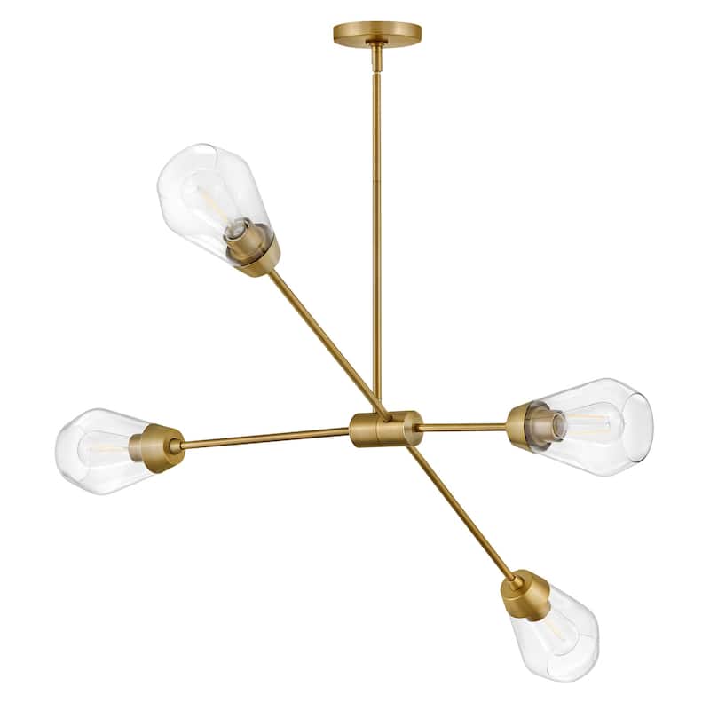 Lark 83584 Livie 4 Light 44" Wide Sputnik Chandelier with Clear Glass
