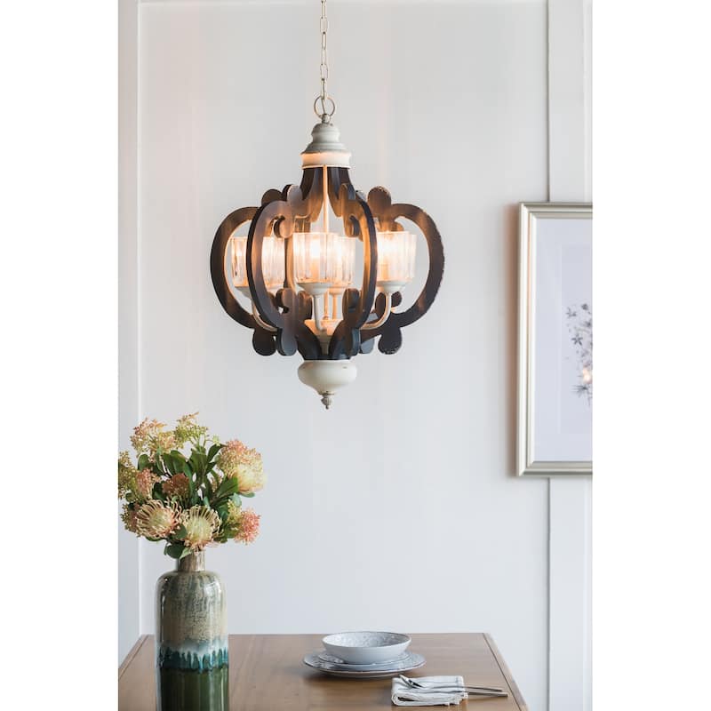 6-Light Wood Chandelier