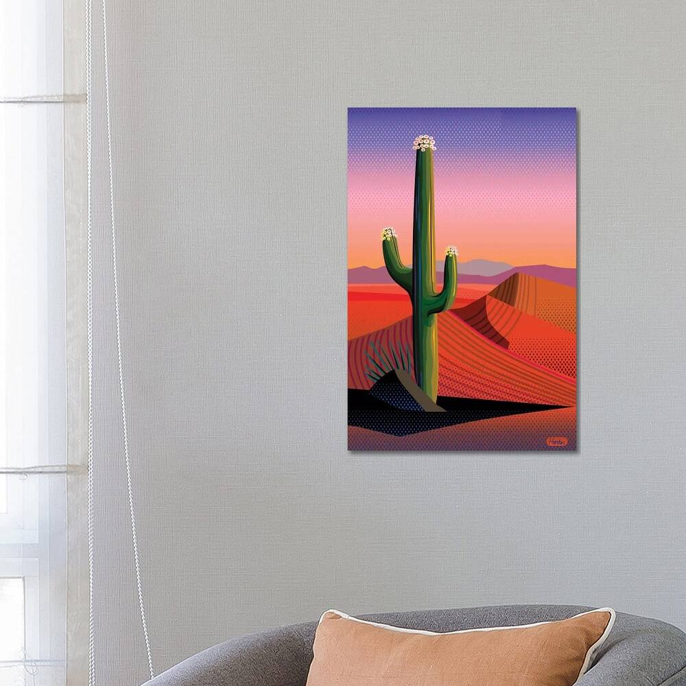 iCanvas "Saguaro Blossom Sunset" by Charles Harker Canvas Print