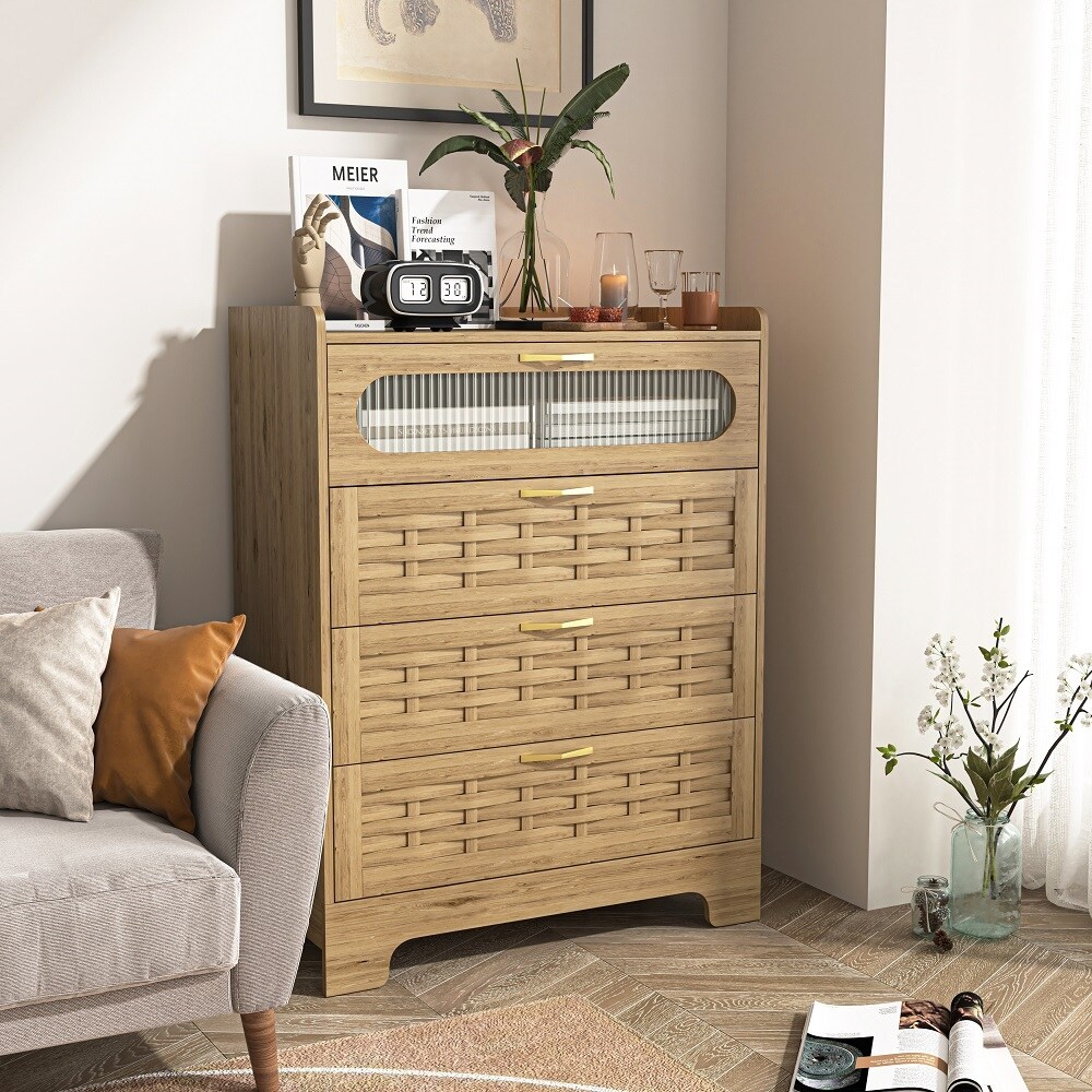 4-Drawers Wood Double Dresser with Top Shelf,Modern Chest of Drawers - On Sale - Bed Bath & Beyond - 40377417 4-Drawers Wood Double Dresser with Top Shelf,Modern Chest of Drawers - On Sale - Bed Bath & Beyond - 40377417