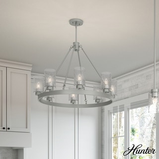 Hunter Hartland Wagon Wheel Chandelier - Dining Room, Kitchen, Entry - Modern Farmhouse, Industrial