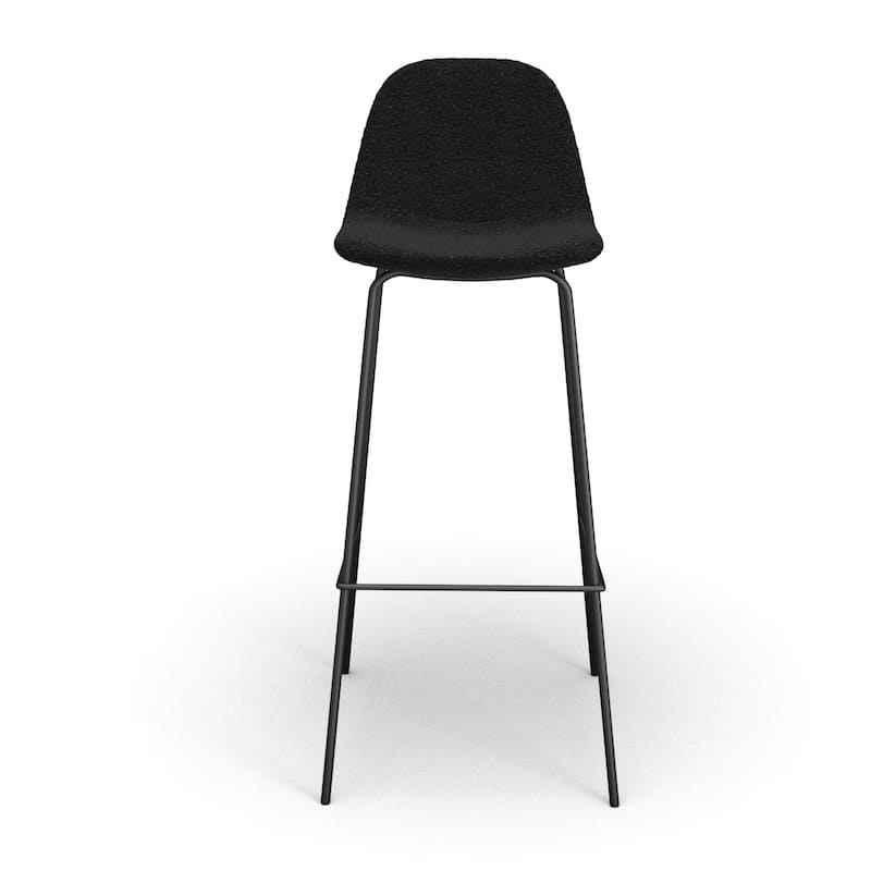 Maxine Boucle Bar Height Stools Black Legs (Set of 2)