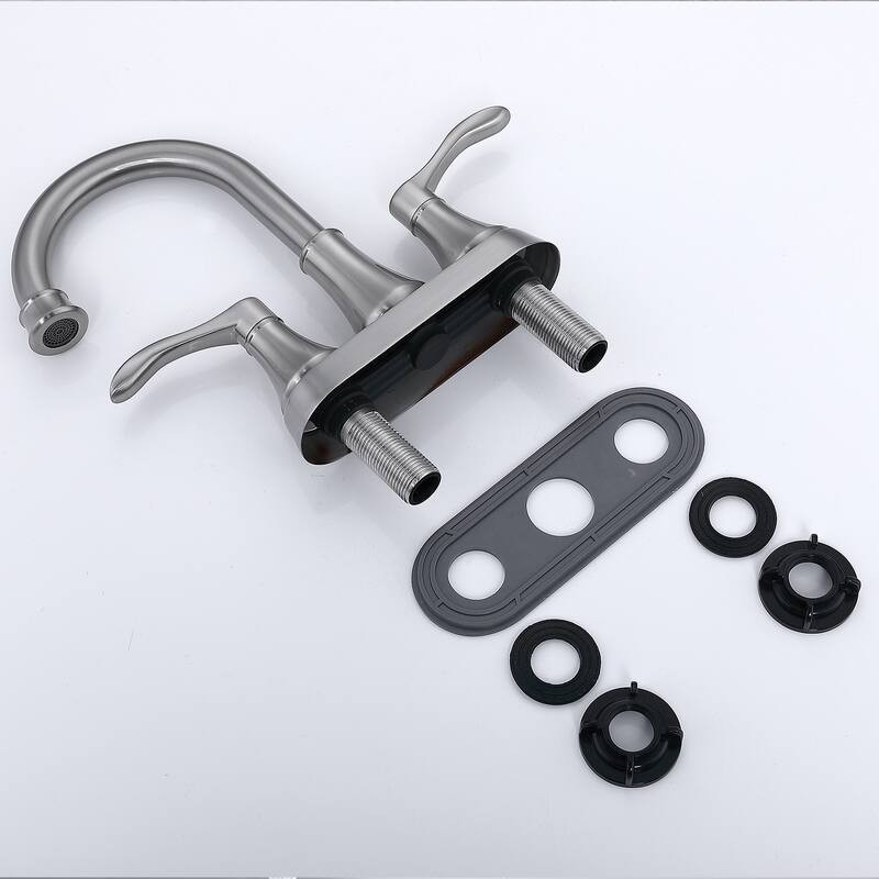 PROOX 4-inch Swivel Spout Centerset 3-hole Bathroom Faucet with Pop-up Drain