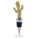 preview thumbnail 1 of 7, Cheers Gold Cactus Metal Wine Stopper - Elegant Vacuum Seal Reusable - 5 inches
