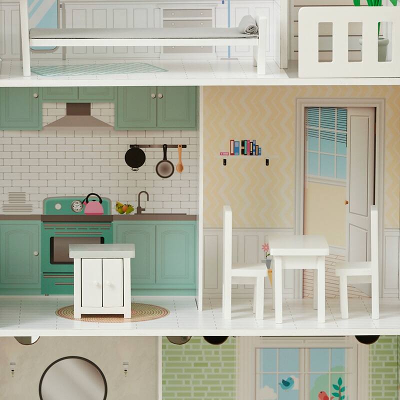 Teamson Kids Wonderland Ariel 2-in-1 Dollhouse Play Kitchen Set
