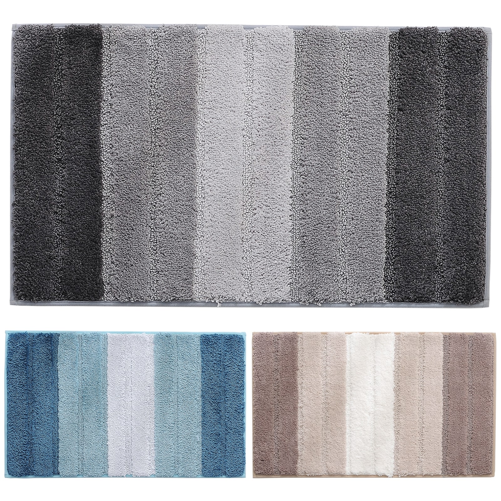 Beach Stripe Indigo/White Washable Bathroom Rug Set - On Sale - Bed Bath &  Beyond - 26636948