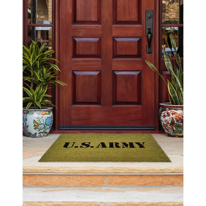 US Army Themed Coir Welcome Mat - 18" x 30" - U.S. Army - Green