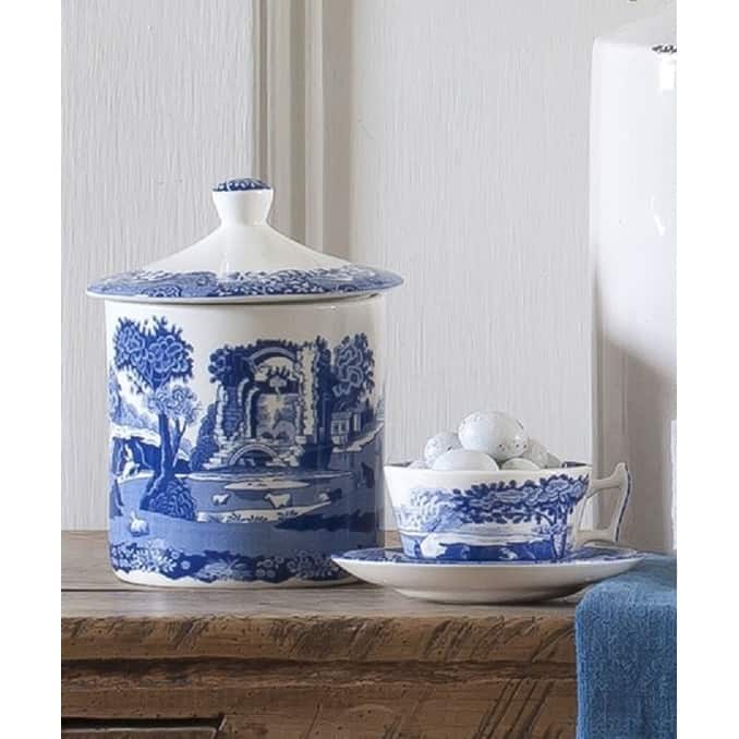 Spode Blue Italian Storage Jar - 7.5 Inch