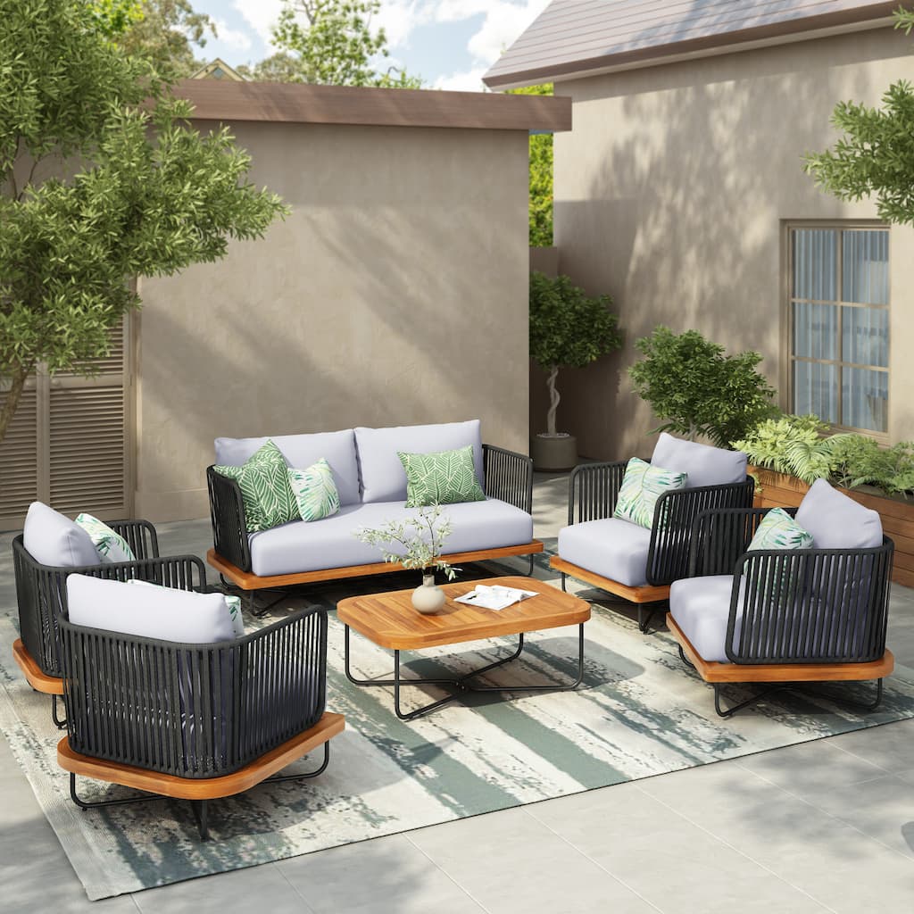 Christopher Knight Home- Mason Acacia Wood Outdoor Conversation Set