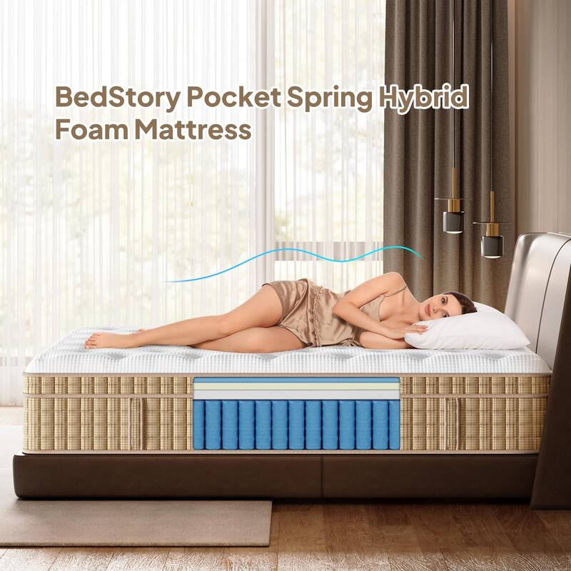 GDFStudio Zephyrian 12" Memory Foam Hybrid Mattress with Pocket Springs and Cooling Support