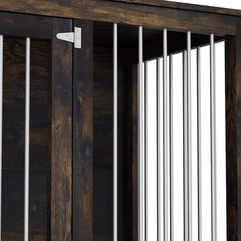 70.9" Modern Home Collection Dual Door Dog Kennel Available in Elegant