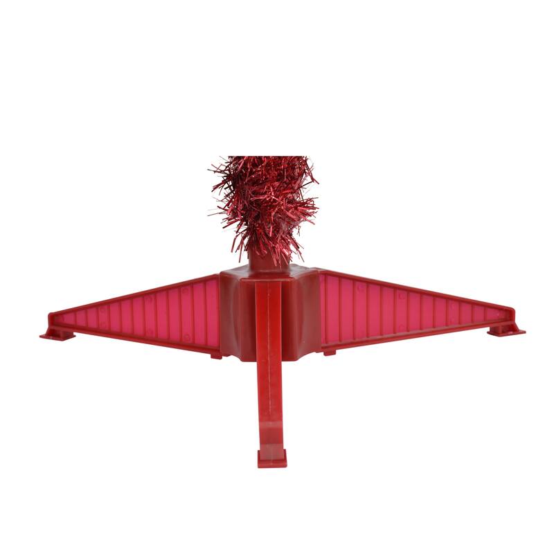 Puleo International 4.5 ft. Pre-lit Red Tinsel Tree