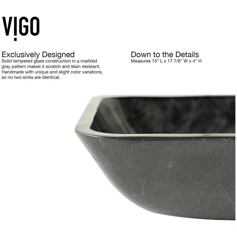Vigo Onyx 13" Glass Vessel Bathroom Sink with 1.2 GPM Duris Deck