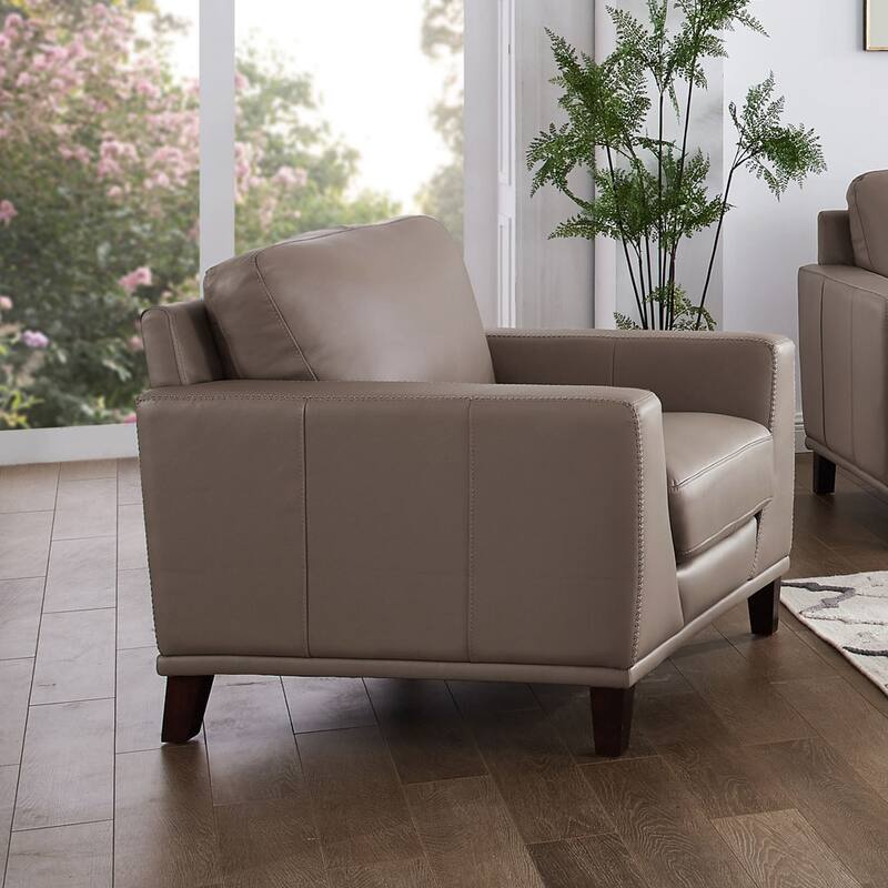 Hydeline Soma Top Grain Leather Chair With Feather, Memory Foam and Springs