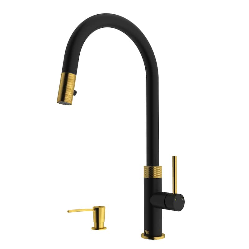 VIGO Bristol 19" H Single Handle Pull-Down Sprayer Kitchen Faucet