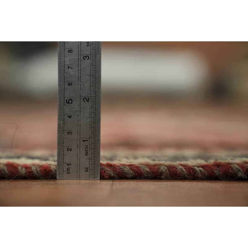 Hand Knotted Oriental 100% Wool Carpet Traditional Tribal Red Hamedan Area Rug - 7' 2'' X 4' 3''