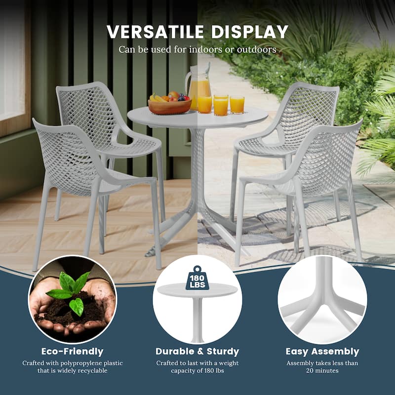 Frond and Form 31.5 Inch Outdoor Round Dining Table