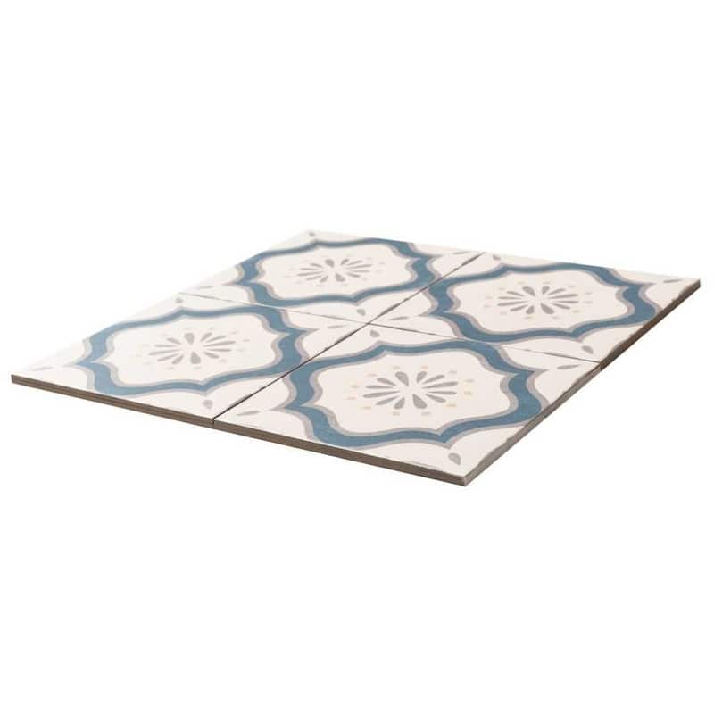 DaVinci Blue 7.9x7.9 Matte Porcelain Encaustic Tile - Floor, Wall, Backsplash