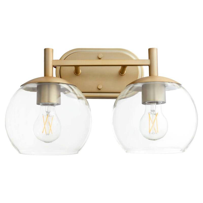 Quorum International 578-2 Lyon 2 Light 15" Wide Vanity Light - Aged Brass