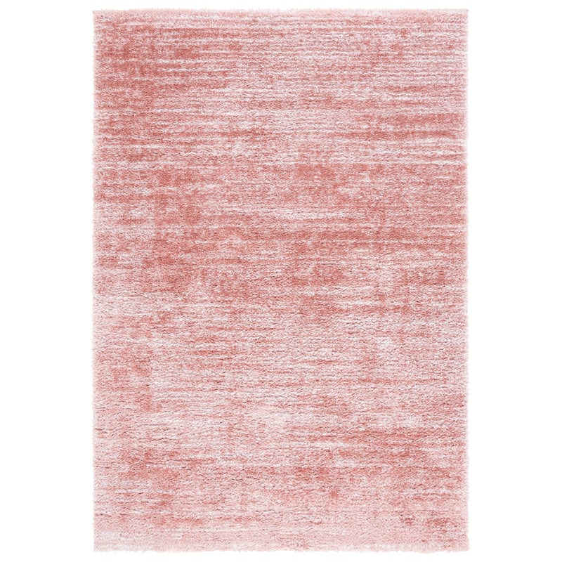 SAFAVIEH Tahoe Shag Mahala Abstract 1.2-inch Thick Rug - 5' x 7' - Pink/Ivory
