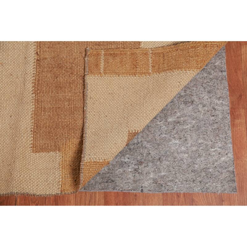 Hand Woven Oriental 100% Jute Carpet Southwestern Modern Brown Kilim Area Rug - 10' 2'' X 8' 3''