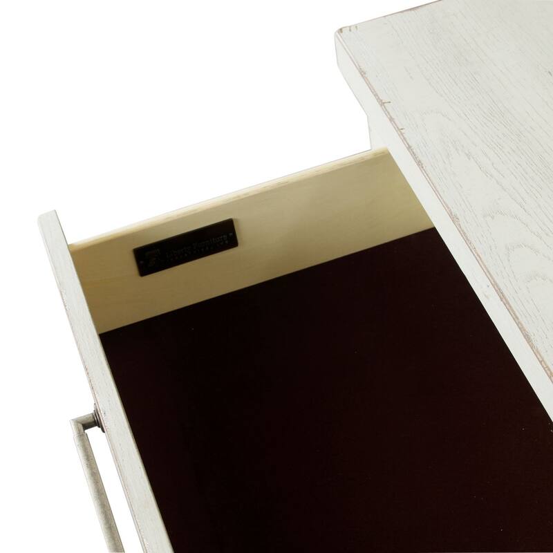 Modern Farmhouse Flea Market White Distressed 3 Drawer Night Stand
