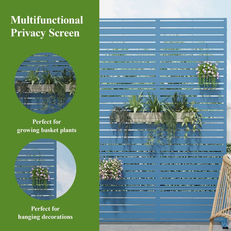 Dovelina 6ft.Outdoor Freestanding Metal Privacy Screen Decorative Garden Fence - 72"x47"